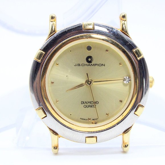 J.B Champion Watch Face Mens Multi-Toned Stainless Steel Classic French Movt - Picture 2 of 5